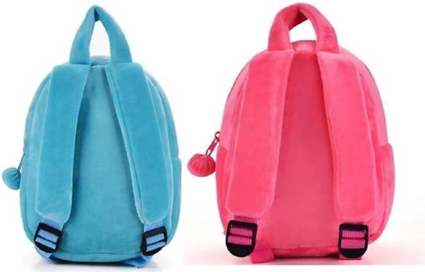 PALTANSTORE Panda Combo School Bags for Nursery Kids, Age 2 to 5 School Bag (Blue, Pink, 10 L) Pack of 2 School Bag