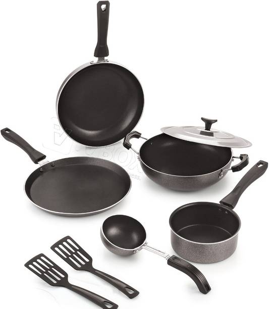 iVBOX ® Max-8 Non Stick Tawa, Kadhai, Frying Pan, Sauce pan, Tadaka Pan Kitchen Cookware Gift Set Cookware Set