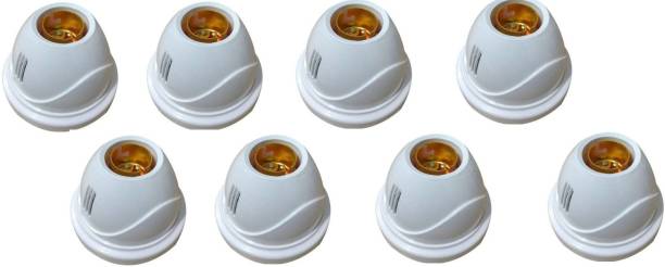 JElectricals White Fancy Bulb Holder Pack of 8 Brass Light Socket