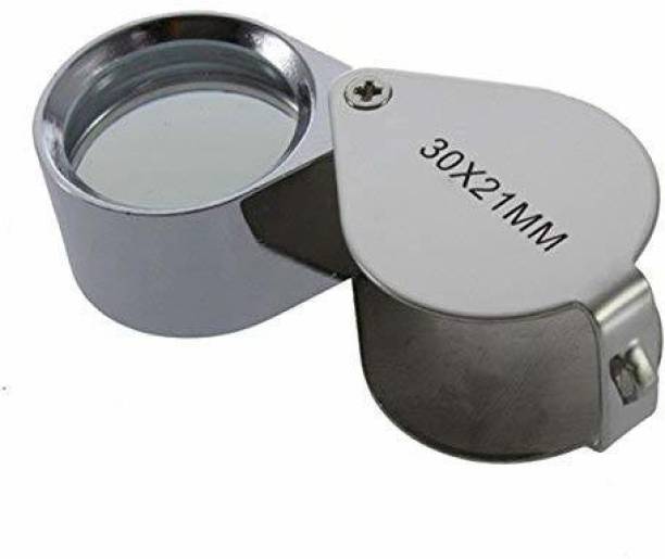 Rangwell Portable Silver 30X 21mm Jeweler Loupe Eye Magnifying Glass Magnifier 30x21 Magnifying
