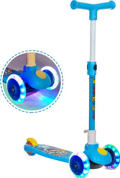 Miss & Chief Adjustable Height LED light scooter foldable with PU Wheelsand Brakes