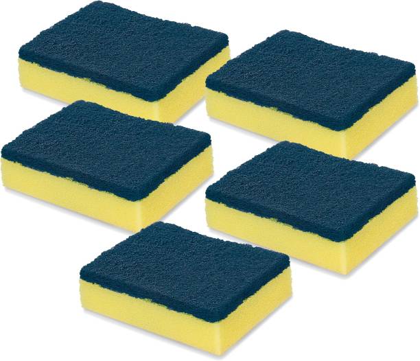 Spotzero by Milton Antibacteria Power of Blue Sponge and Scrub, Set of 5 Scrub Sponge