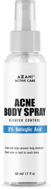 Azani Acne Body Spray with 2% Salicyllic Acid |Back, Body ,Chest & Butt Acne, Ingrown Hair, Blackheads & Blemishes Body Spray  -  For Men & Women