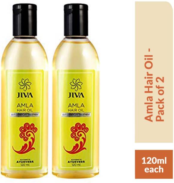 JIVA AYURVEDA Amla Hair Oil - Hair Oil for Hair Growth - 120 ml Each - Pack of 2 Hair Oil