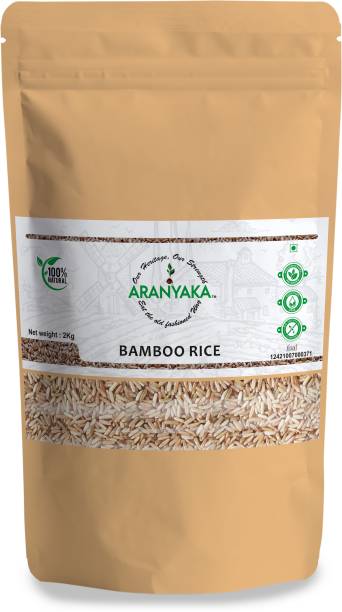 Aranyaka Kerala Wayanad Forest Wild Bamboo Rice (2000g) Brown Wild Bamboo Seed Rice (Small Grain, ) 2Kg Brown Bamboo Seed Rice (Small Grain, Raw)