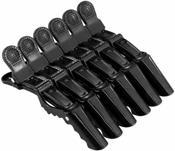 KIRA Women styling hairclip - 6 pcs professional alligator plastic hair sectioning clips - Durable alligator hair clip with nonslip grip & wide gator big teeth for easy styling thick/thin Hair Clip