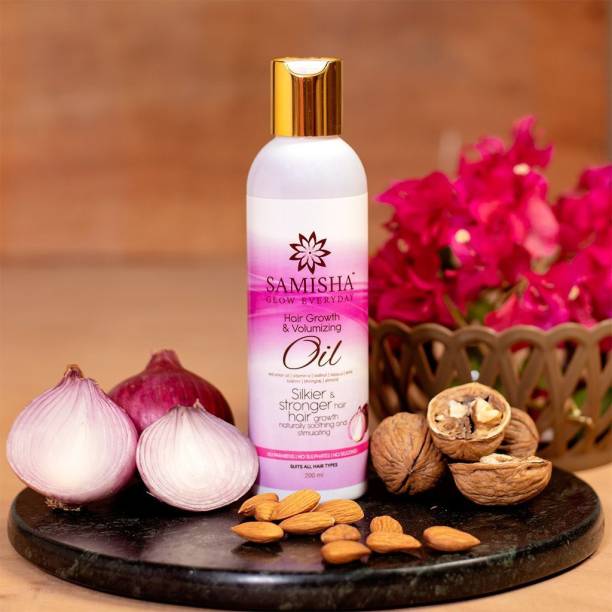Samisha Organic Red Onion Hair Growth & Volumizing Oil For Deep Nourishment, Soft, Silky & Shiny Hair - 200 ML Hair Oil