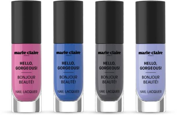 Marie Claire Paris Here to stay Easy Breezy Nail Lacquer Combo Lavender, Blue, Pastel Blue, Grey