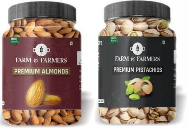 FARMS & FARMERS Almonds + Pista Dry Fruits Combo Pack O...