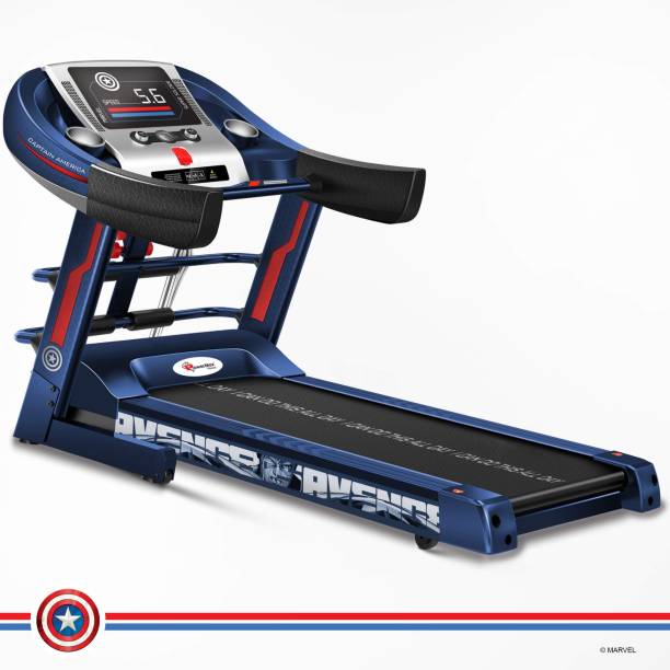 Powermax Fitness Marvel MTM-1000M Captain America Edition (4HP Peak) Smart Folding Electric Treadmill with Manual Incline Treadmill