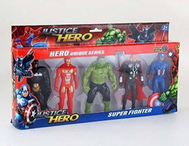 The Simplifiers Justice Hero Super Fighter Set of 5 Marvel Avengers 7 inches Miniatures Toys