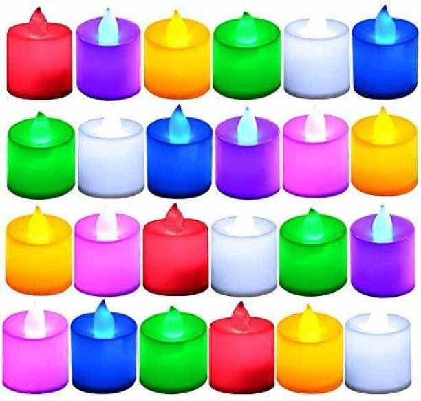 mansha craft MULTY COLOR LED LIGHT ARTIFICIAL CANDLE 12 SET FOR FESTIVAL Candle