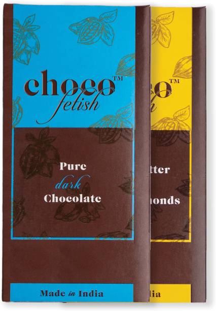 Chocofetish Pure Dark Chocolate & Peanut Butter Chocolate Bar - Pack of 2 Bars Bars