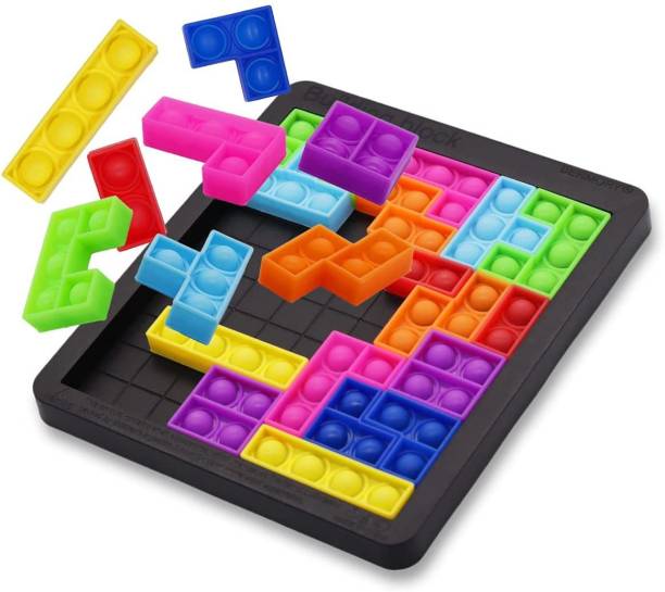 sunvadiya Pop Puzzle Fidget Toys Silicone Jigsaw Puzzles Russian Block Puzzle Game Multi Shapes Silicone Bubble Sensory Push Pop Game it Fidget Toys?24pcs?