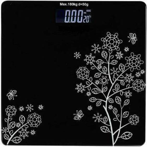 Pristyn care Thick Tempered Glass Lcd Display Weighing Machine Digital,Weight Scale Digital For Human Body,Weight Scale ,Weight Machine,Weighing Machine (FLORAL SCALE) Weighing Scale