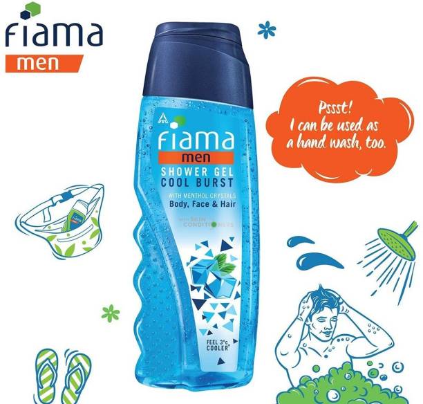 FIAMA Shower Gel Cool Burst Body, Face & Hair With Skin...