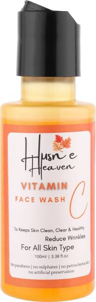 Husn e heaven Organic Vitamin C Face wash for Oil Control, Pigmentation, Brightening, Hydration, Cleansing, Detan, Acne, Sensitive Skin & more Face Wash