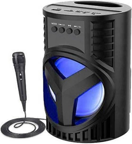 ANY KART Rechargeable Amplifier Wireless Microphone Bluetooth Sound Box subwoofer multi-function DJ light Carry Handle-Travel Speaker Support Bluetooth, FM Radio, USB, Micro SD Card Reader, AUX with speaker Micro Hi-Fi System