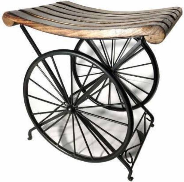 ANB Enterprises Wooden & iron Stool wheel Living & Bedroom Stool