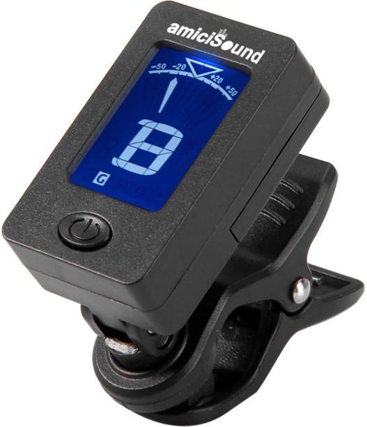 amiciSound Digital LCD Display Automatic Clip-On Tuner for Chromatic Guitar Bass, Violin, Ukulele Automatic Digital Tuner