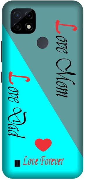 Yoprint Back Cover for Realme C21y mom dad love mom dad Printed back Cover