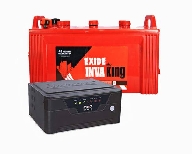 EXIDE IKST1500+Microtek HB 1075 Tubular Inverter Battery