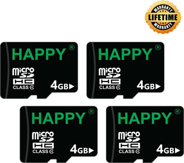 HAPPY MEMORIES 4GB Combo 4 GB MicroSD Card Class 10 15 MB/s Memory Card