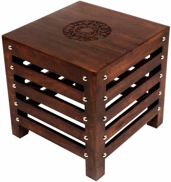 Zainab Handicrafts Wooden Stools for Living Room, Sitting Chair for Home | Square Stool Solid Wood Coffee Table