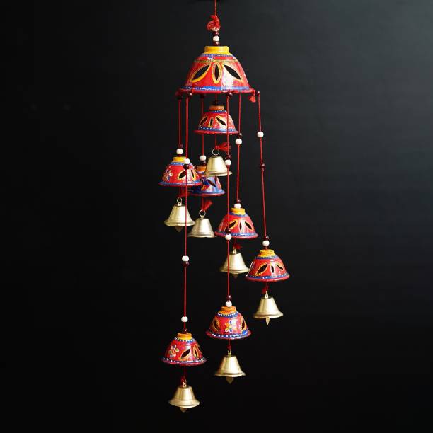Brothers creation Beautiful Handmade Rajasthani Door Hanging Decorative Showpiece|Wind chimes home positive energy|wind chimes hanging wind bell for home decore balcony with good sound garden|wind chimes for home|home décor showpiece|Decorative items for room|handicraftitems|wall hanging decorative items|window decoration items| Plastic Windchime