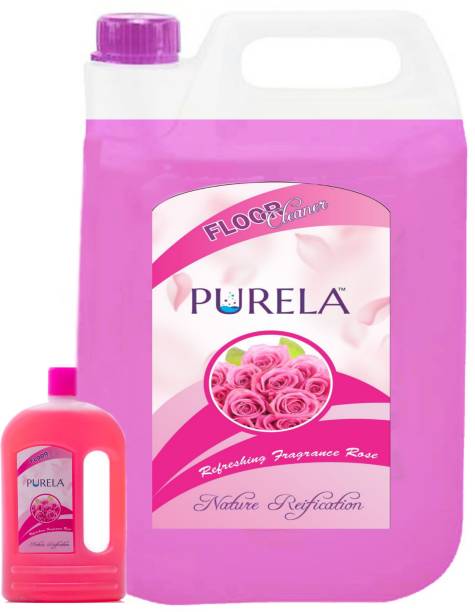 PURELA Floor Cleaner Liquid, Disinfectant Kills All Germs & Viruses To Makes Surfaces Safe & Remove Tough Stains, Bathroom Floor Cleaner Liquid 5 Liter Form Rose