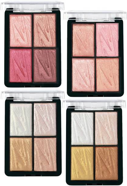 MARS 16 Color Glowzilla Blush and Highlight Kit, Multicolor, Pack of 4 (FP03-04)