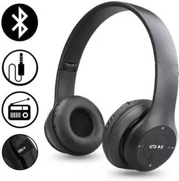 Top Headset Over Ear cheap price 5stars Flipkart in India 55 Wanzhow Headphones with Microphone, Stereo Fm,Memory Card Support Bluetooth Headset
