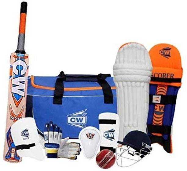 CW SCOREMASTER Cricket Kit Kashmir Willow Bat Ball Wheel Kit Size 5 (for 10-11 Year) Cricket Kit