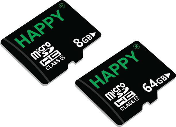 HAPPY MEMORIES 8GB + 64GB Combo 64 GB MicroSD Card Class 10 15 MB/s Memory Card