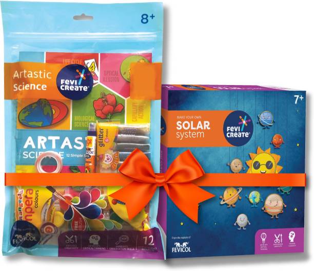 Fevicreate Science Combo Solar System + Artastic Science Kit | DIY activities in 1 Kit | Kit contains Fevicol A+, Rangeela Tempera Colours, Rangeela Clay, Fevistik, and more