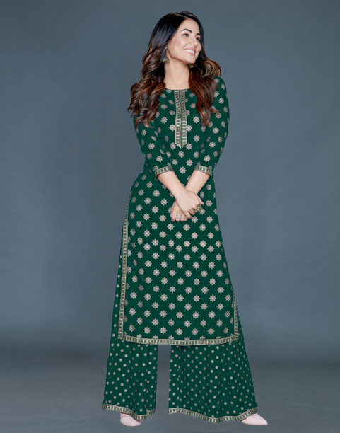 designer long kurti with plazo