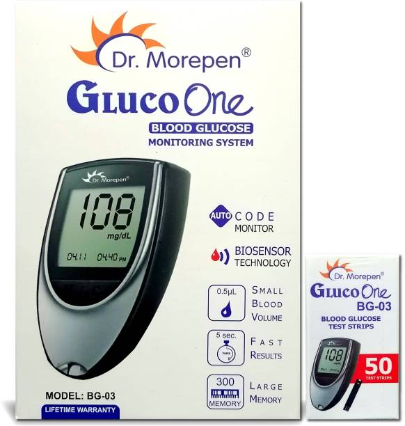 Dr. Morepen GLUCO ONE BLOOD GLUCOSE MONITORING SYSTEM WITH 50 TEST STRIPS Glucometer