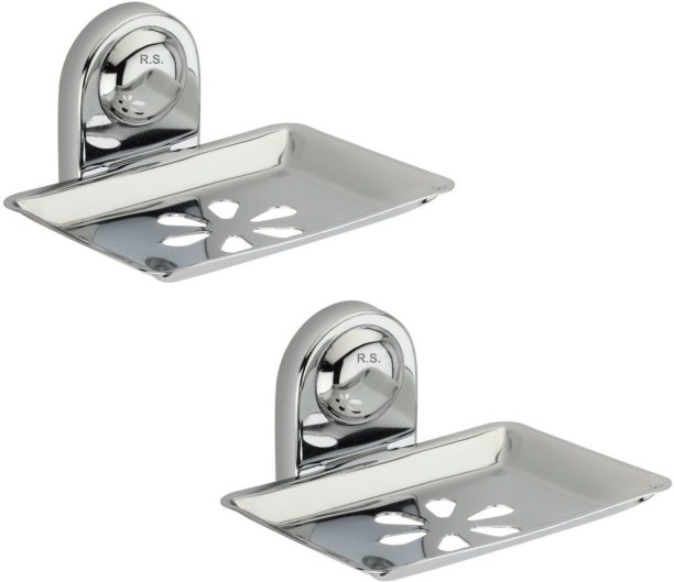 Stainless Steel Soap Dish 2-Pack Double Layers Soap Holder with Draining Tra...
