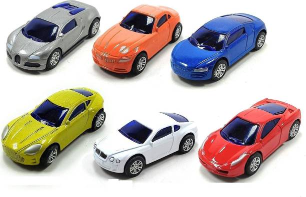 PRIMEFAIR Alloy Metal Cartoon Car Set - Set of 6 Mini Pullback Toy Cars - Pullback - Party Favors, Best Birthday Gift for Boys, Girls, Toddles