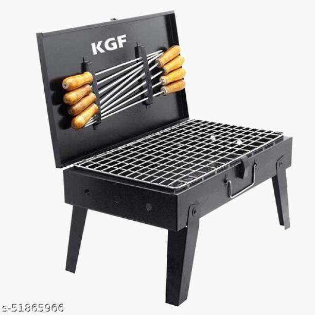 KGF Briefcase BBQ Charcoal Barbeque Large Size With Elegant Look , Color Classy BLACK Pizza Maker