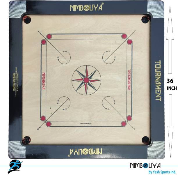 NIMBOLIYA Tournament Club Size Carrom board 36 inch With coin and striker 89 cm Carrom Board