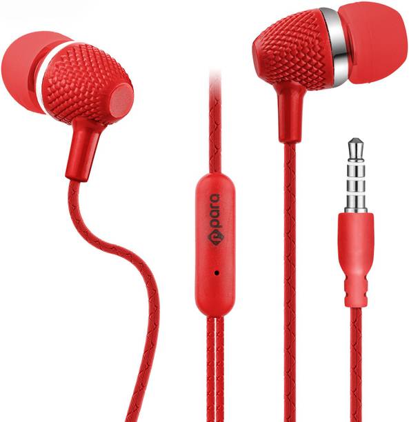 Top Headset Earbuds cheap price 5stars Flipkart in India 47 Para IN-EAR WIRED EARPHONES WITH MIC Wired Headset(Red, In the Ear) Wired Headset