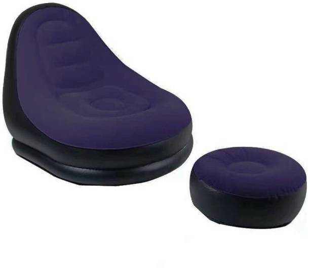 Maison & Cuisine A 81003 Purple Chair With Stool Leatherette 1 Seater Inflatable Sofa