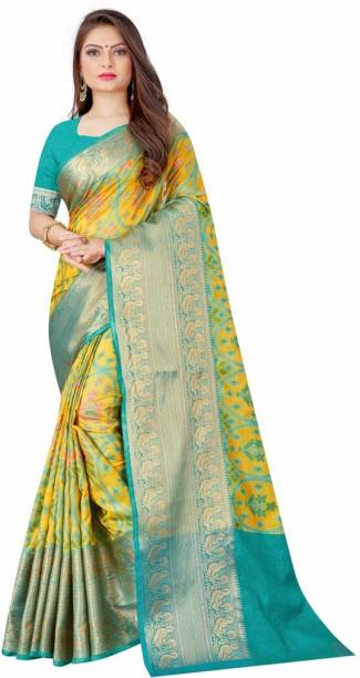 Self Design, Woven, Solid/Plain Banarasi Tissue, Cotton Silk Saree Price in India