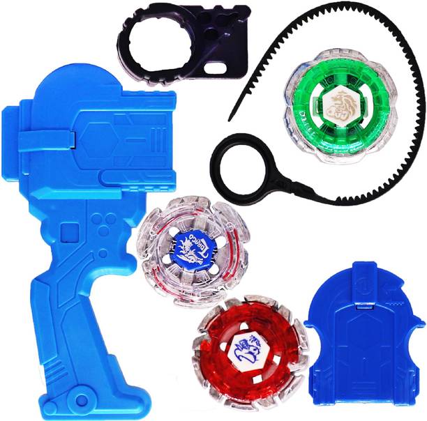 Aseenaa Metal Fighter with Metal Fighting Ring | 3 Spinning Top, 1 Handle Launcher, 1 Strip and Sticker Set Toy for Boys Girls and Children | Spining Toys Set for Kids | Colour - Multi (SO3)