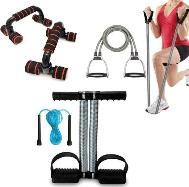 Manogyam Tummy Trimmer with Push UP Bar And Toning Tube And Skipping Rope Home Exercise use Ab Exerciser