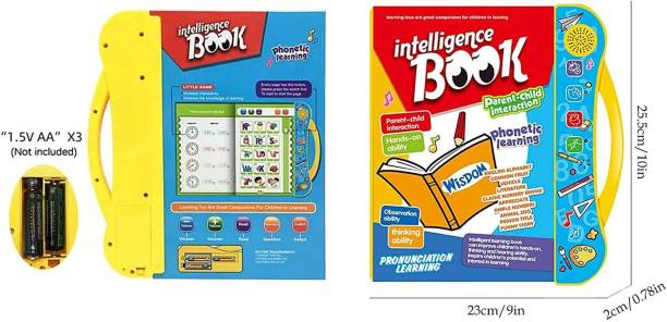 Toyvala Elfin Intelligence Educational Interactive Book for 3+ Year Kids - Phonetic Learning Book with Sound, Educational English Reading Book - Alphabets, Numbers, Vegetables, Occupation, Animals, Colors, Fruits, Transport Vehicles, Relationships, Musical Instruments, Geometrical Shapes & Many More
