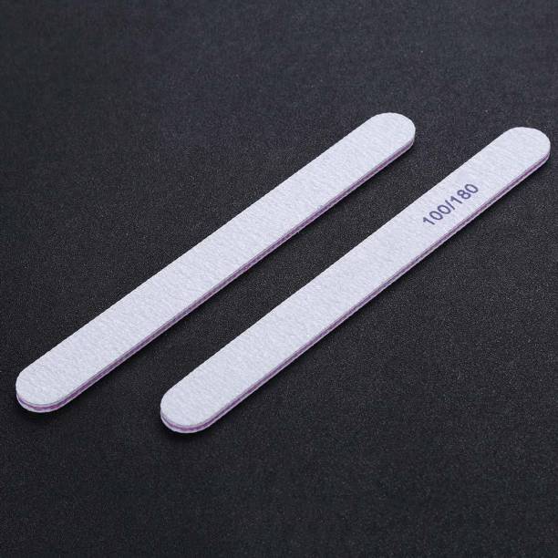 BeautyQua 2 Pcs Nail Files Set Double Sided Emery Board 100/180 Grit Nail Buffering Files for Acrylic and Natural Nails