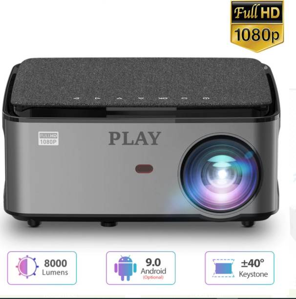 PLAY MP9A True 4k HD Latest Android 4K 2k Projector Bluetooth 4D keystone BIG Display (8000 lm / Wireless / Remote Controller) Portable Projector