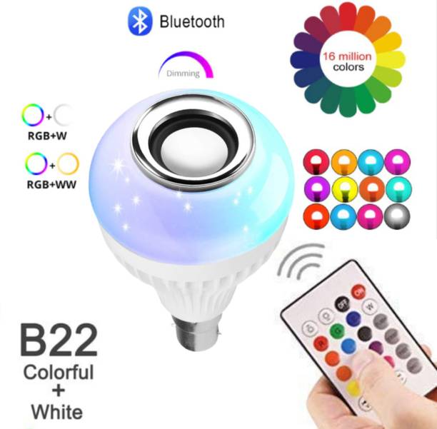 Geet Multicolor Smart LED Music Light Bulb with Bluetooth Remote Controller Smart Bulb